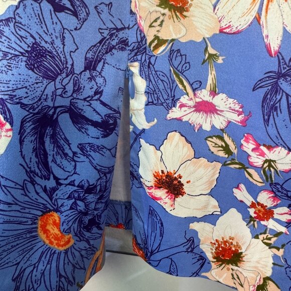 Eloquii Size 20 Floral Print Pencil Skirt Blue Multicolor Cotton Blend - Picture 5 of 7